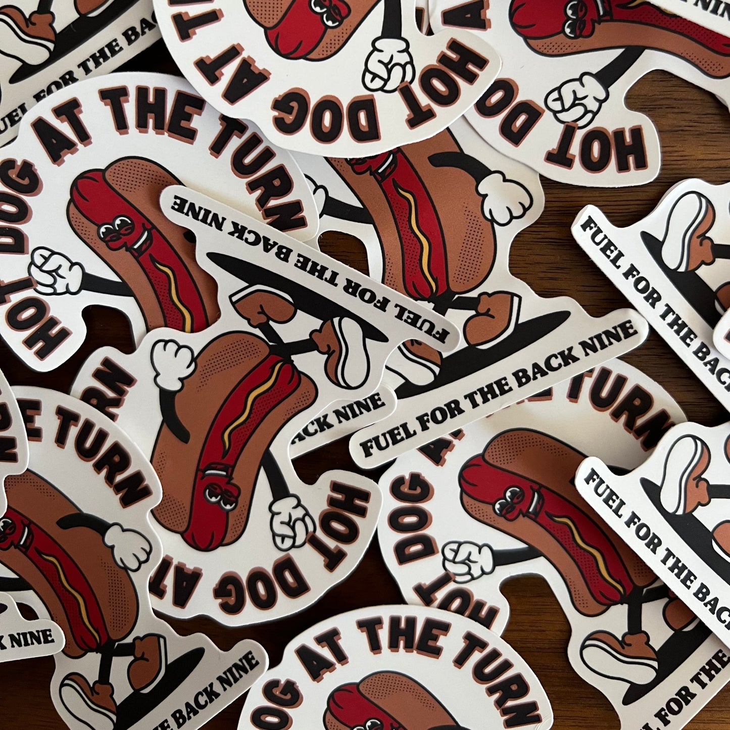 HOT DOG AT THE TURN STICKER